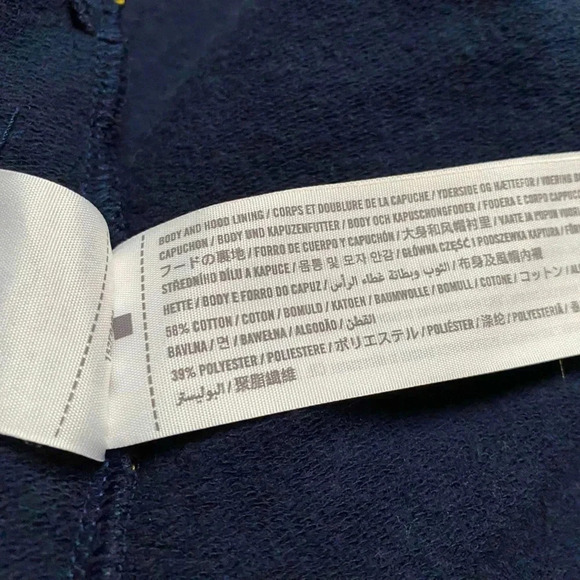 ABERCROMBIE & FITCH | Cotton Blend Navy Striped Sweatshirt Hoodie Size S - Picture 8 of 9